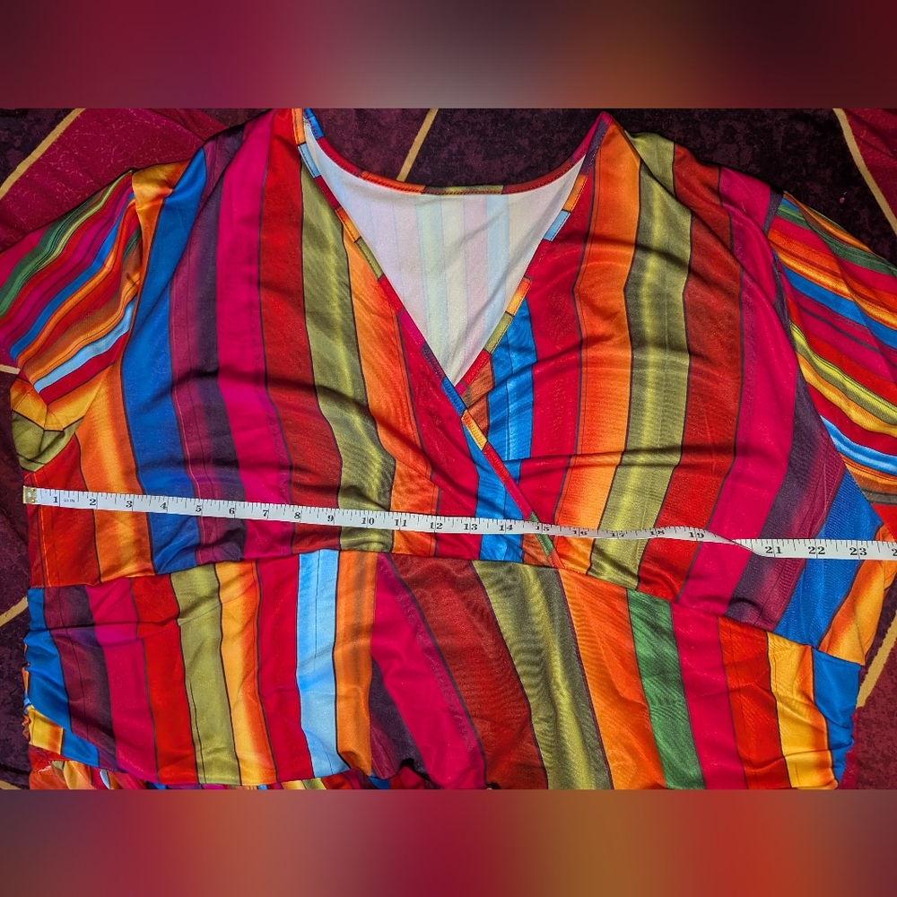 Colorful Striped Dress 5XL fits Like 22-24 - Picture 10 of 13